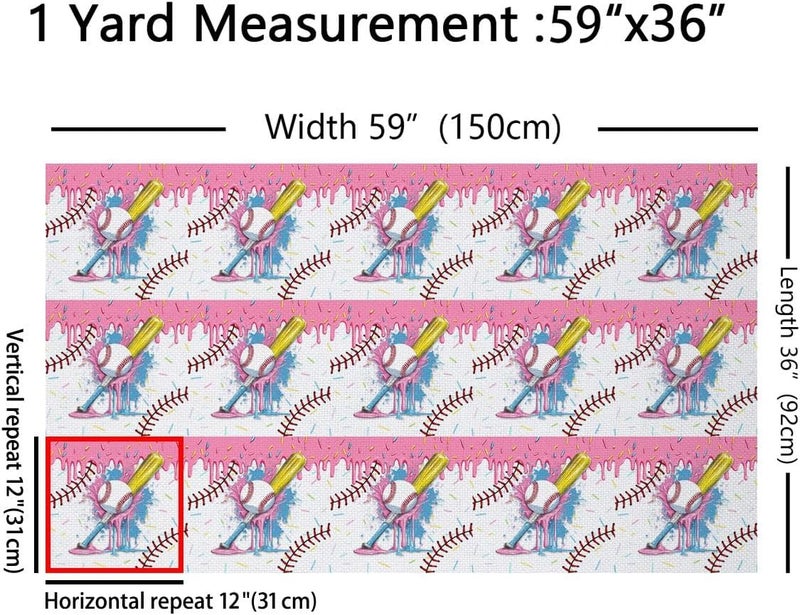 Erosebridal Gaming Cream Baseball Games Pink Flannel Fabric by The Yard 2 Yards | Ice Cream Drip Decor Sports Kids Softball Upholstery Fabric for Chairs Candy Colorful Soft Not Stretchy Decor - Image 2
