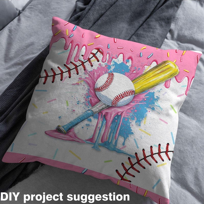 Erosebridal Gaming Cream Baseball Games Pink Flannel Fabric by The Yard 2 Yards | Ice Cream Drip Decor Sports Kids Softball Upholstery Fabric for Chairs Candy Colorful Soft Not Stretchy Decor - Image 4