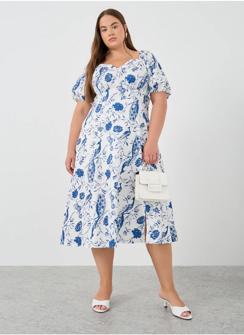 ستايلي Floral Print Midi Dress