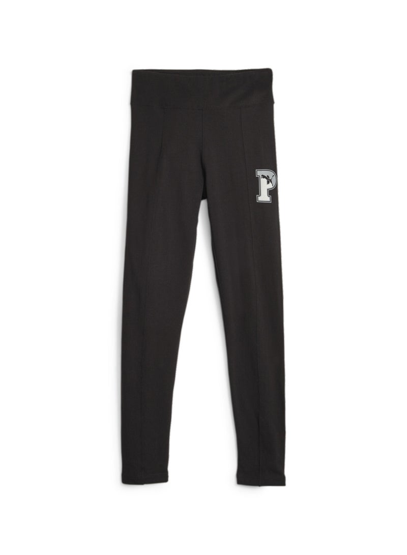PUMA SQUAD Girls Black High-Waist Leggings - Image 1