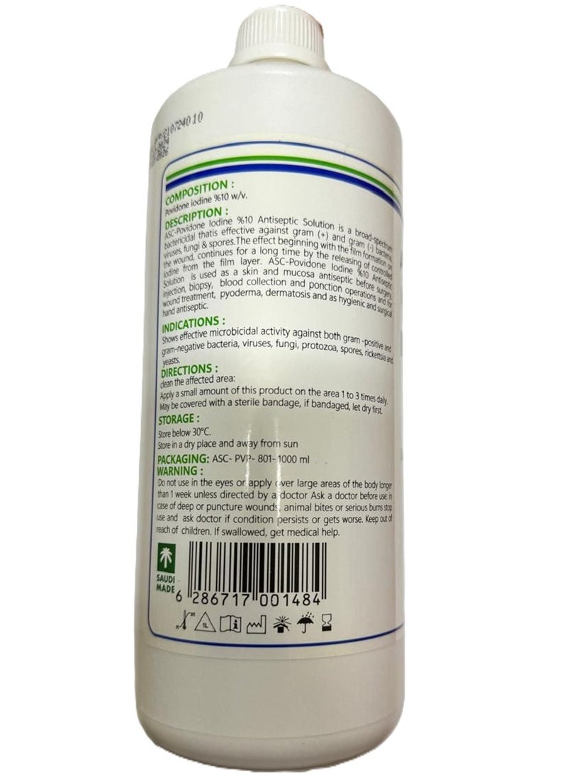 Povidone Iodine 10% Antiseptic Solution for First Aid and Personal Hygiene 1000 ml - pzsku/ZB3DA692D243A326B1EAAZ/45/_/1727798666/3bf5d177-577c-4344-9128-9db7aa3d5472