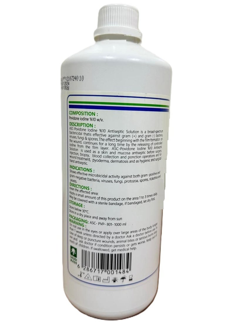 Povidone Iodine 10% Antiseptic Solution for First Aid and Personal Hygiene 1000 ml - pzsku/ZB3DA692D243A326B1EAAZ/45/_/1727798673/7f28f222-bc54-4681-964a-067563e6917a