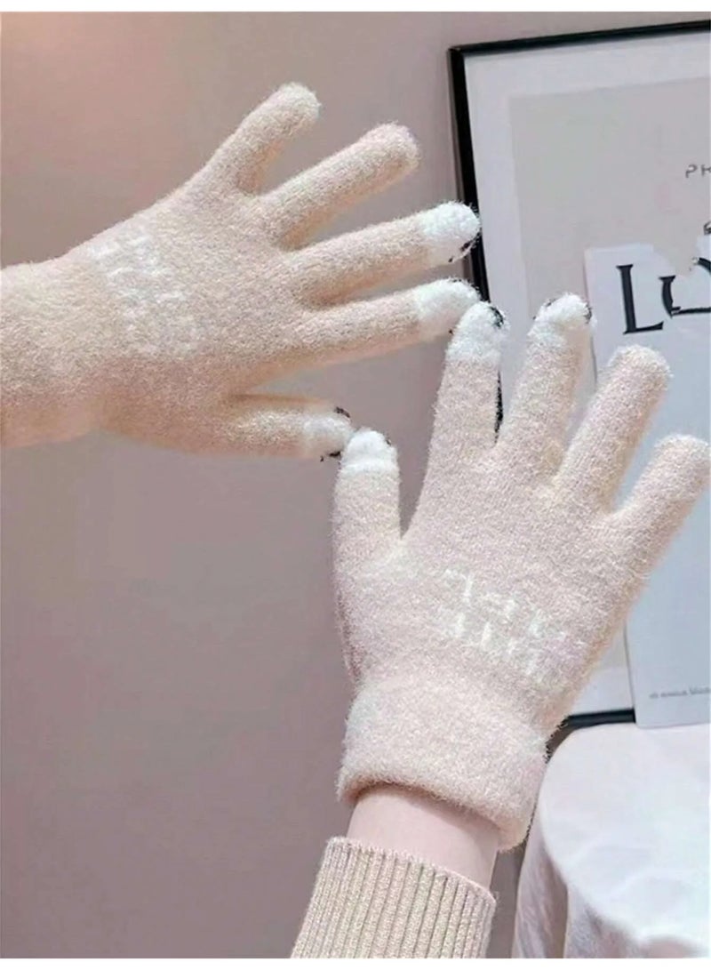 Women’s Winter Gloves with Full-Finger Design Made from Thick Soft Knit Fabric Providing Excellent Heat Retention and Adding a Luxurious Elegant Touch to Your Winter Look - Image 3