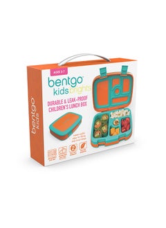 Bentgo Kids Brights Leak Proof 5 Compartment Bento Style Kids Lunch Box, Ideal Portion Sizes For Ages 3 To 7, Bpa Free And Food Safe Materials - Orange  - Image 2
