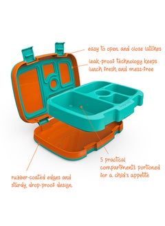 Bentgo Kids Brights Leak Proof 5 Compartment Bento Style Kids Lunch Box, Ideal Portion Sizes For Ages 3 To 7, Bpa Free And Food Safe Materials - Orange  - Image 4