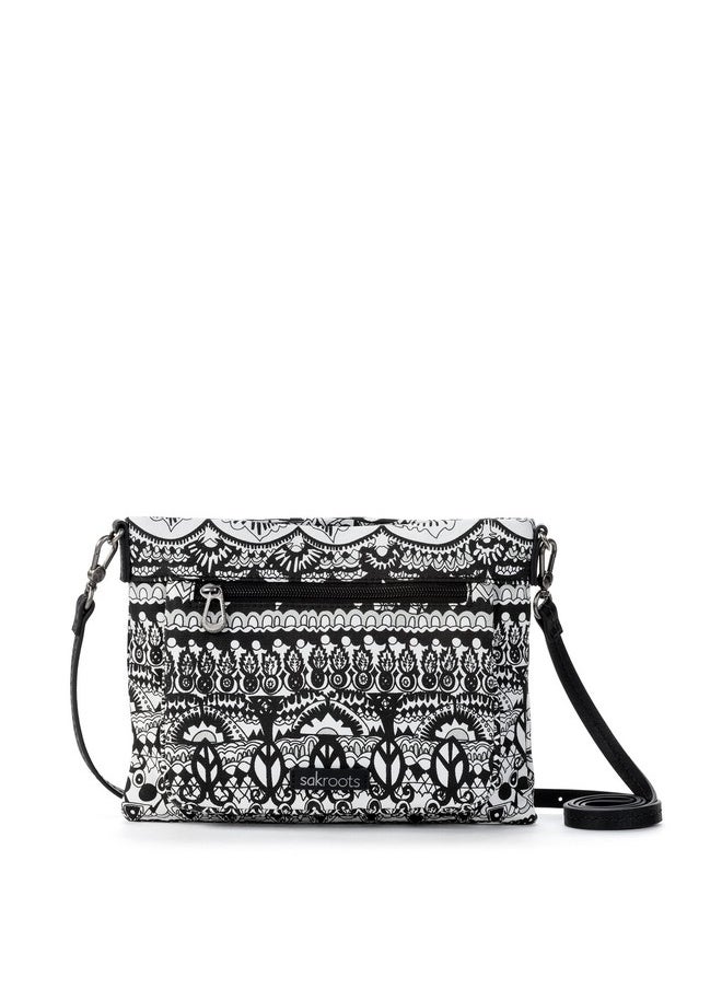 Sakroots Womens Camden Small Crossbody In Cotton Uncoated Canvas Black And White One World One Size Us  - Image 1