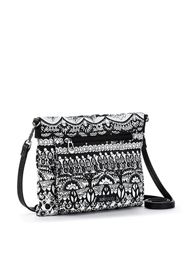 Sakroots Womens Camden Small Crossbody In Cotton Uncoated Canvas Black And White One World One Size Us  - Image 2