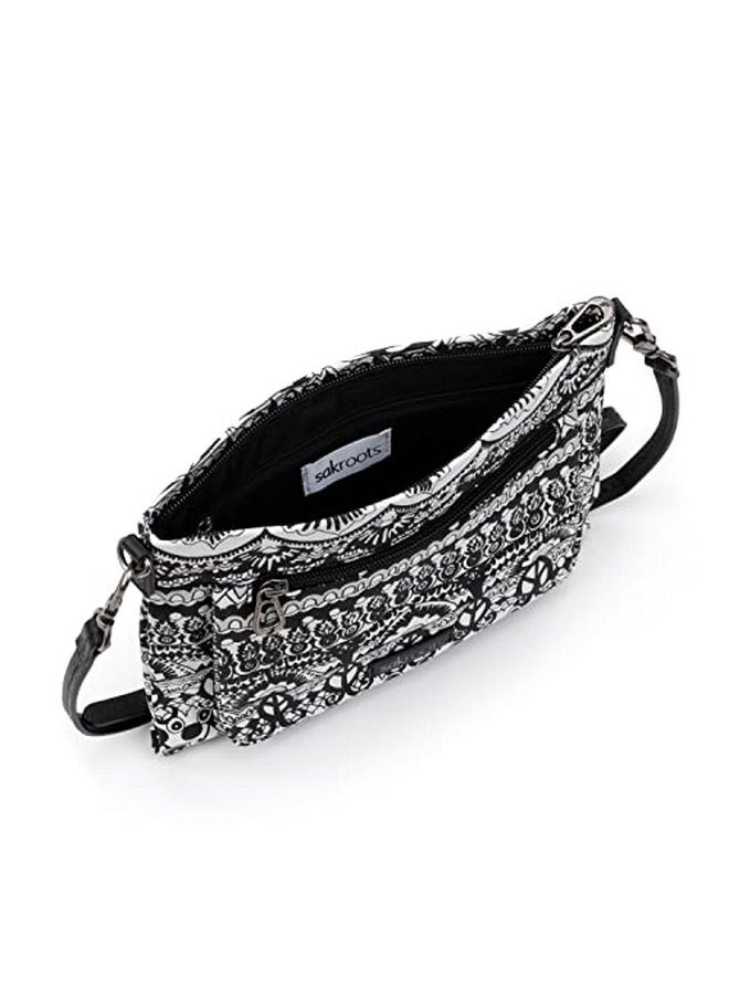 Sakroots Womens Camden Small Crossbody In Cotton Uncoated Canvas Black And White One World One Size Us  - Image 3