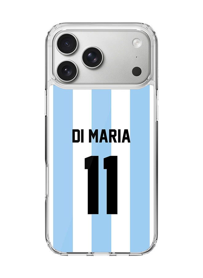 Stylizedd Classic Clear MagSafe Case for iPhone 17 Pro Max , Hybrid Soft Case Flexible Edges Anti Drop TPU PC Gel Thin Transparent Cover [ Designed for iPhone 17 Pro Max ] - Football Team - Argentina, Player Name - Di Maria