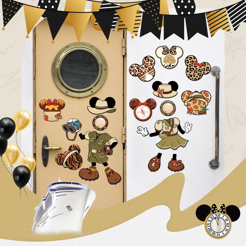 RiVolTa Mouse Cruise Door Magnets - 24 Pcs Jungle Ship Cabin Decorations Magnetic Stickers Safari Tropical Animal Print Anchor Stateroom Decals Carnival Holiday Birthday Party Accessories Car Decor - Image 4