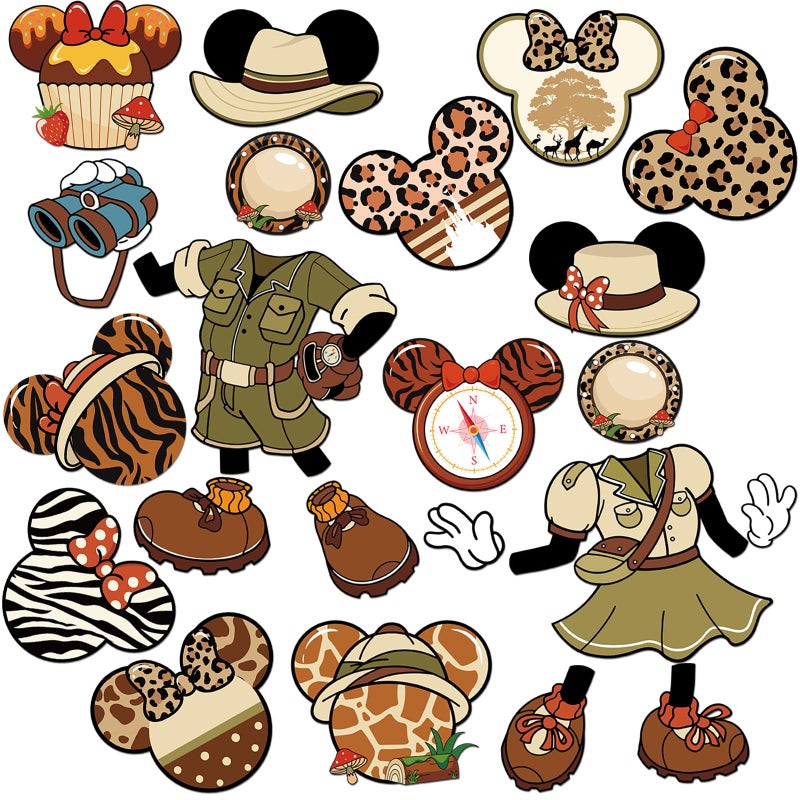 RiVolTa Mouse Cruise Door Magnets - 24 Pcs Jungle Ship Cabin Decorations Magnetic Stickers Safari Tropical Animal Print Anchor Stateroom Decals Carnival Holiday Birthday Party Accessories Car Decor - Image 1