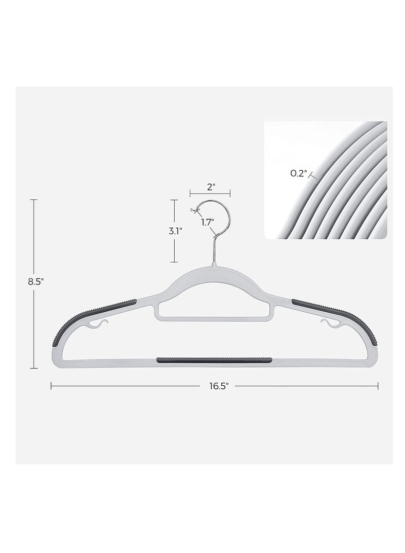 TYCOM Clothes Hangers 100 PACK Heavy Duty Durable Standard Clothes Hanger Plastic Suit Coat Shirt Hangers Space Saving Clothes Hanger with Rubber Coating 16.5Inches 100 Pieces Dark Grey. - Image 2