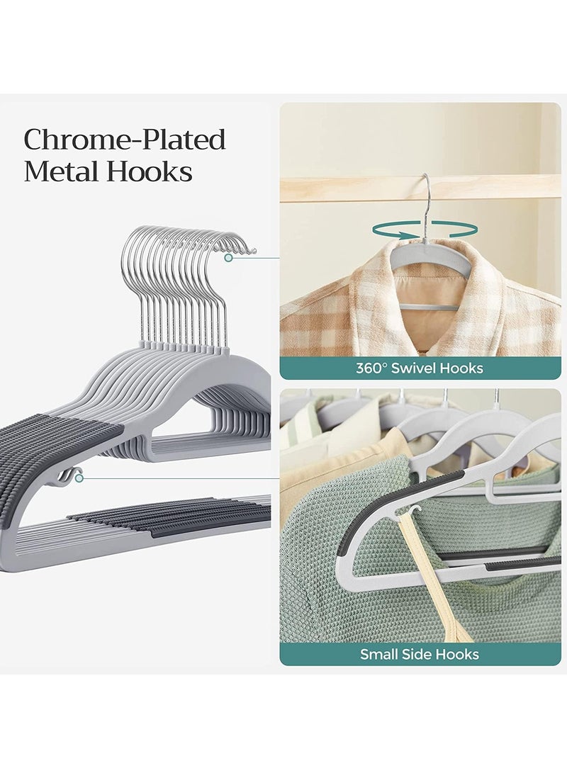TYCOM Clothes Hangers 100 PACK Heavy Duty Durable Standard Clothes Hanger Plastic Suit Coat Shirt Hangers Space Saving Clothes Hanger with Rubber Coating 16.5Inches 100 Pieces Dark Grey. - Image 5