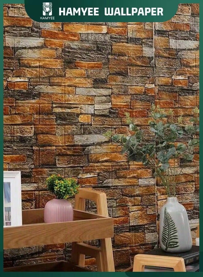 HAMYEE 3D Foam Bricks Wallpaper Set Red, Peel And Stick Wallpaper, Self-adhesive removable wallpaper, For Bedroom/Living Room/TV Wall And Home Decoration 70*77 - Image 4