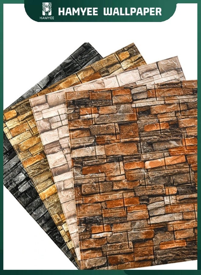 HAMYEE 3D Foam Bricks Wallpaper Set Red, Peel And Stick Wallpaper, Self-adhesive removable wallpaper, For Bedroom/Living Room/TV Wall And Home Decoration 70*77 - Image 5