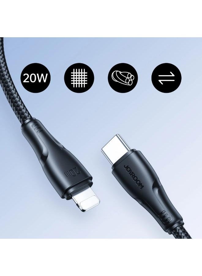 Generic - Joyroom Surpass Series A11 Lightning /USB-C 20W 0.25 m cable - black Guaranteed by Agent Trust - Image 1