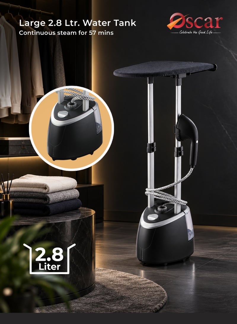 Oscar 1950W Garment Steamer, 2.8L Water Tank Capacity, Standing Clothes Steamer with Iron Board & Hanger, Wrinkle Remover - OGS305 | 2 Year Warranty - Image 4