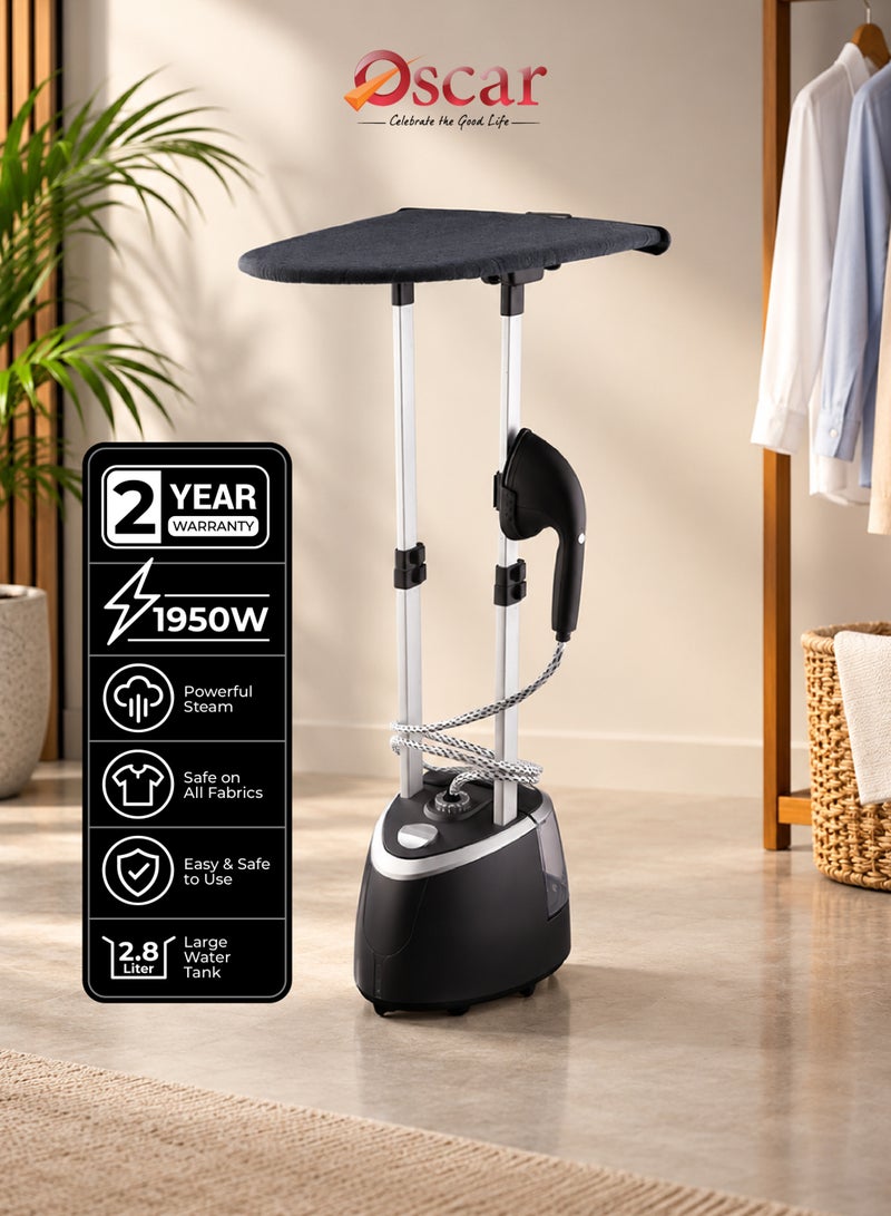 Oscar 1950W Garment Steamer, 2.8L Water Tank Capacity, Standing Clothes Steamer with Iron Board & Hanger, Wrinkle Remover - OGS305 | 2 Year Warranty - Image 1