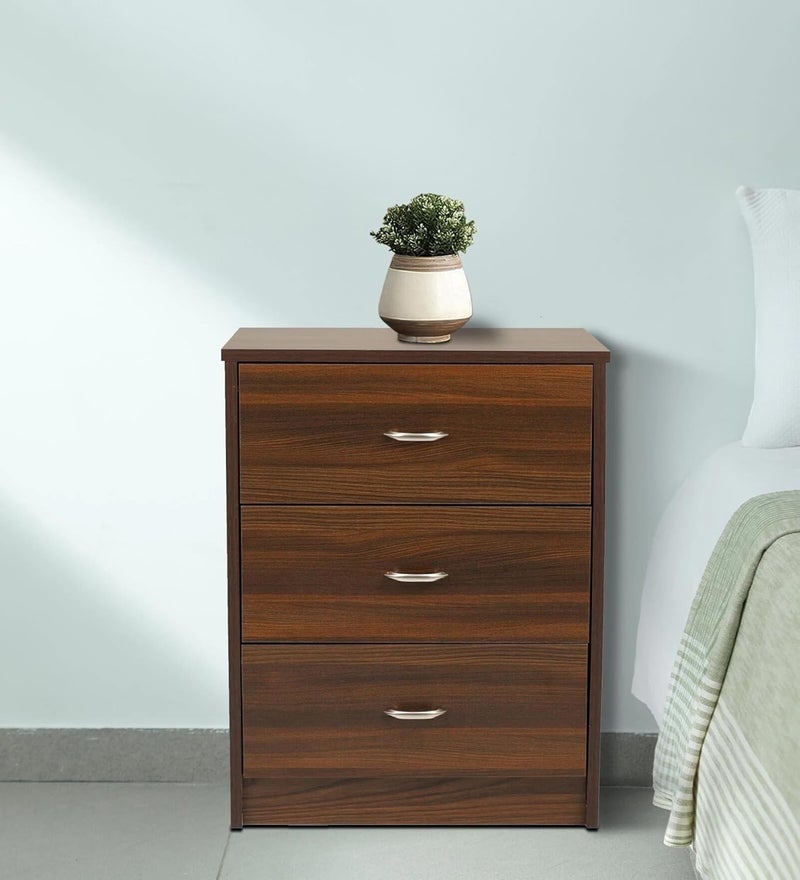 UNITEK FURNITURE UNITEK FURNITURE 3 Drawer Storage Side Table Night Stand Engineered Wood Side Table Finish Color Brown 3 D  - Image 1