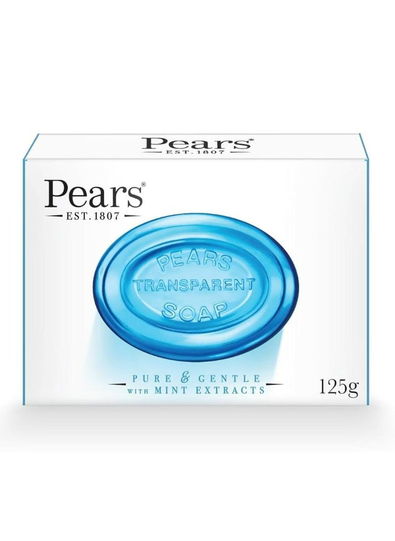 Pears Transparent Glycerin Soap Pure With Mint Extracts Blue 125g 