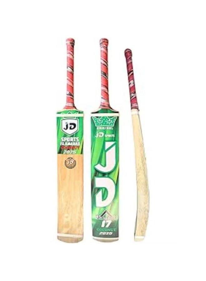 مضرب كريكيت JD – مضرب خفيف الوزن ومتين مناسب للعب الكريكيت بكرة التنس والكريكيت بكرة الشريط، مزود بمقبض مانع للانزلاق. - Image 1