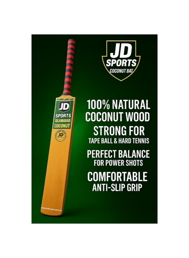 مضرب كريكيت JD – مضرب خفيف الوزن ومتين مناسب للعب الكريكيت بكرة التنس والكريكيت بكرة الشريط، مزود بمقبض مانع للانزلاق. - Image 3