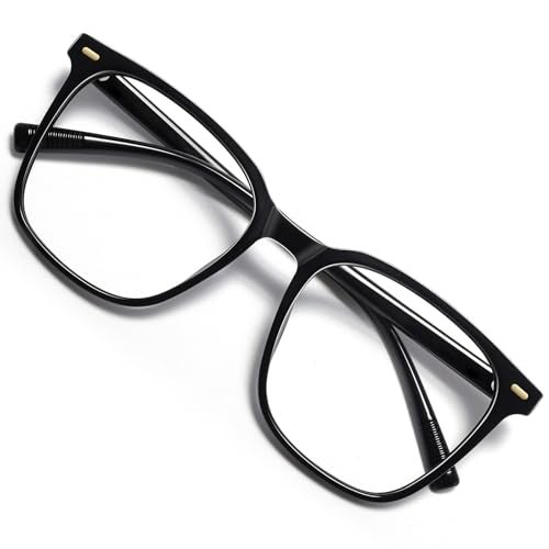 MACJERO Oversized Square Blue Light Blocking Glasses for Women Men AntiFatigue Computer Monitor Glasses Reduce Eye StrainBlack 1 Pack - Image 1