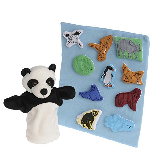 Constructive Playthings "Panda Bear, Panda Bear What Do You See?" 12 pc. Puppet & Props Set for Ages 2 Years and Up - Image 1