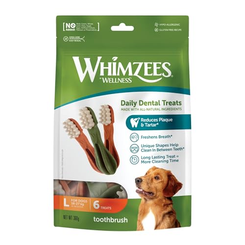 Whimzees WHZ304 6 Count Toothbrush Star Value Bag Doggie Dental Chews, Large - Image 2