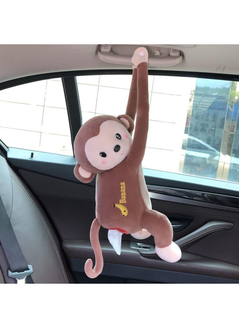 GLOSSYPLUS GLOSSYPLUS Monkey Tissue Dispenser Monkey Tissue Dispenser Creative Monkey Tissue Box Monkey Tissue Holder for Car Cartoon Animal Paper Napkin Hanging Container forOffice Multicolor Pack of 1  - Image 1
