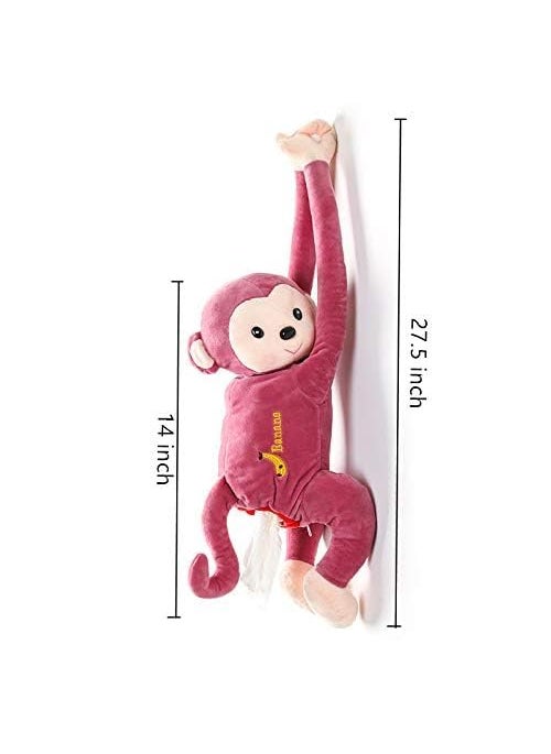 GLOSSYPLUS GLOSSYPLUS Monkey Tissue Dispenser Monkey Tissue Dispenser Creative Monkey Tissue Box Monkey Tissue Holder for Car Cartoon Animal Paper Napkin Hanging Container forOffice Multicolor Pack of 1  - Image 2