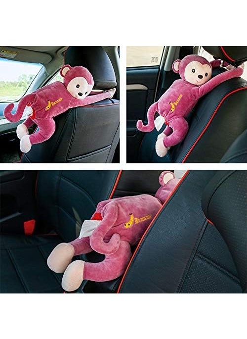 GLOSSYPLUS GLOSSYPLUS Monkey Tissue Dispenser Monkey Tissue Dispenser Creative Monkey Tissue Box Monkey Tissue Holder for Car Cartoon Animal Paper Napkin Hanging Container forOffice Multicolor Pack of 1  - Image 4