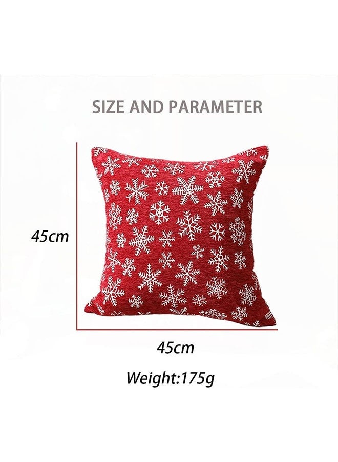 JCB CHIC Christmas Pillow Covers 45x45CM Set of 4 for Xmas Decorative Pillowcase Winter Holiday Throw Cushion Case for Sofa Couch Home Farmhouse Decor(pillowcase without core) - Image 2