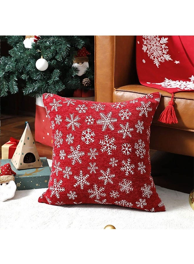 JCB CHIC Christmas Pillow Covers 45x45CM Set of 4 for Xmas Decorative Pillowcase Winter Holiday Throw Cushion Case for Sofa Couch Home Farmhouse Decor(pillowcase without core) - Image 4
