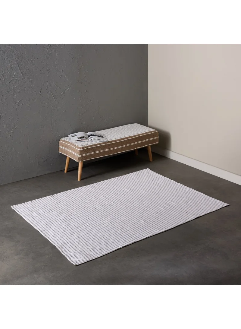 Home Box Allan Snow Recycled Cotton Dhurrie 180 x 120 cm