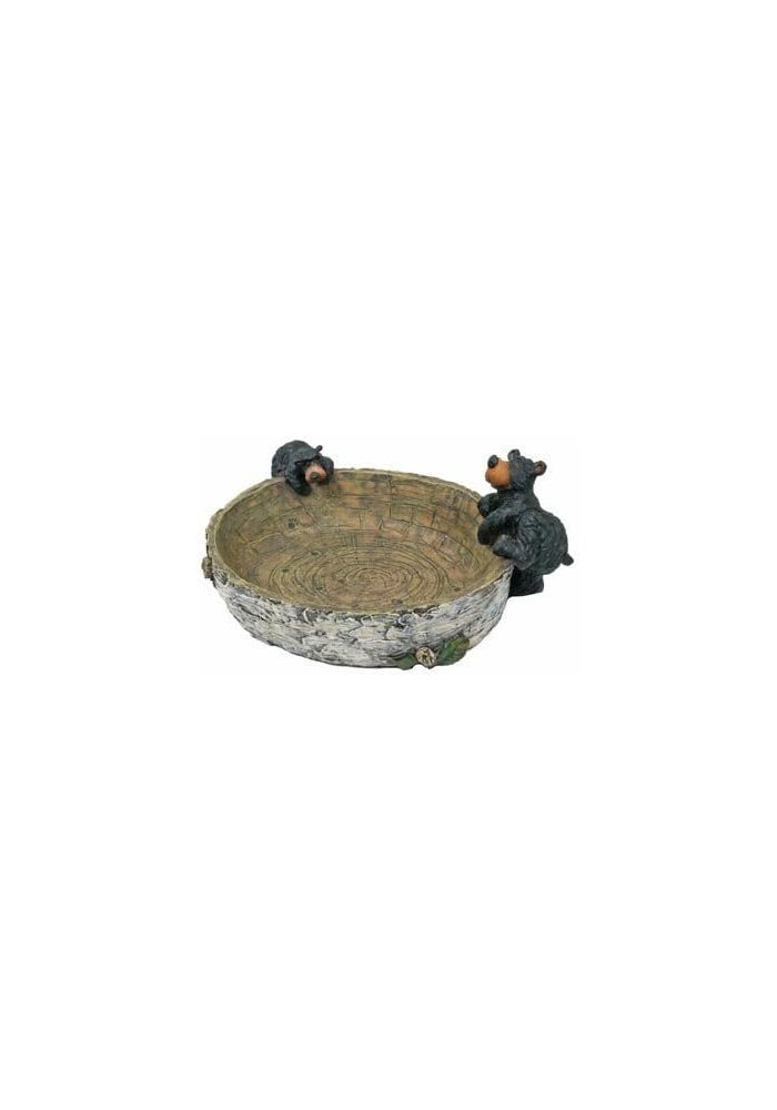 WD Willie Black Bear Bowl with Paw Prints - Rustic Candy Dish