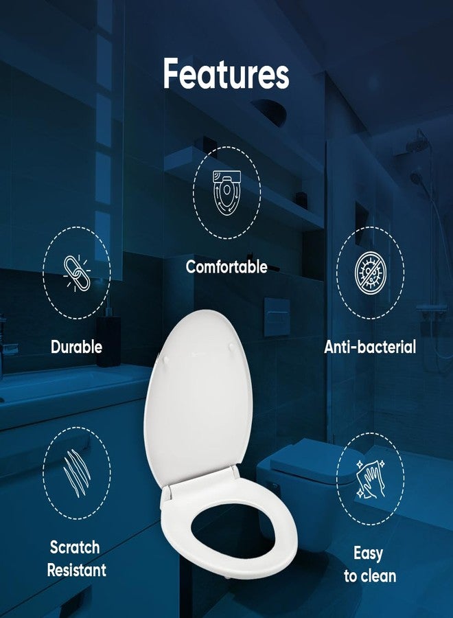 Parryware Solid Toilet Seat Cover (Standard Size, Ultra White) I Polypropylene Round Seat Cover | E80941C - Image 3