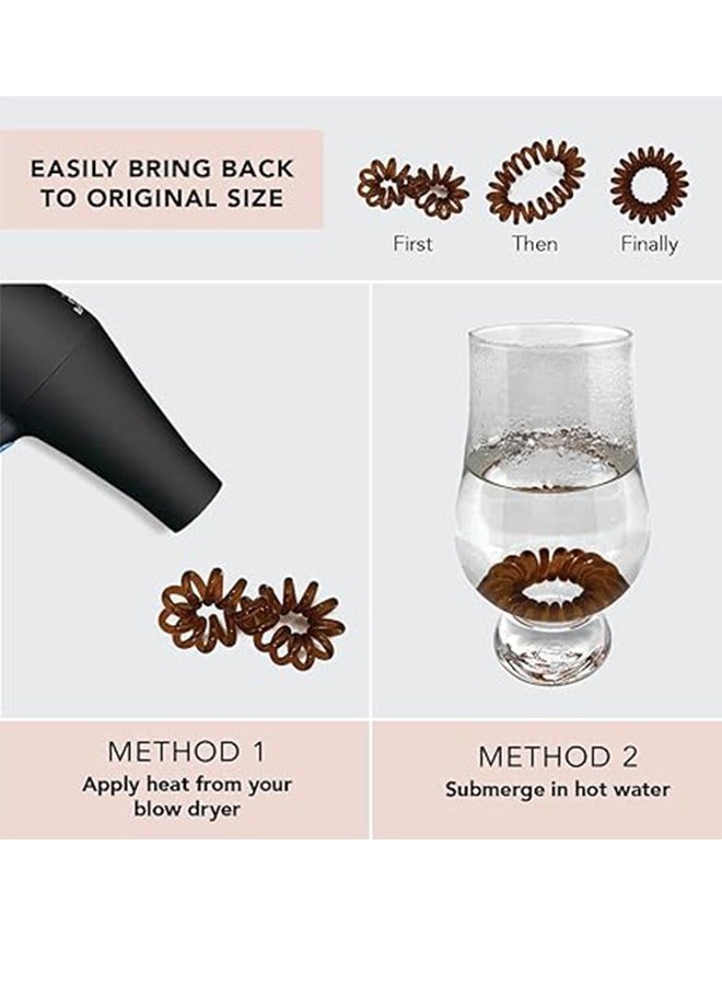 Kitsch Women'S Spiral Hair Ties - Wrinkle-Free No-Dimple Coil Hair Ties No Damage, Cell Phone Cord Coils | Made Of Flexible And Durable Plastic | Great For Everyday Use - Black Hair, 8 Count - Image 4