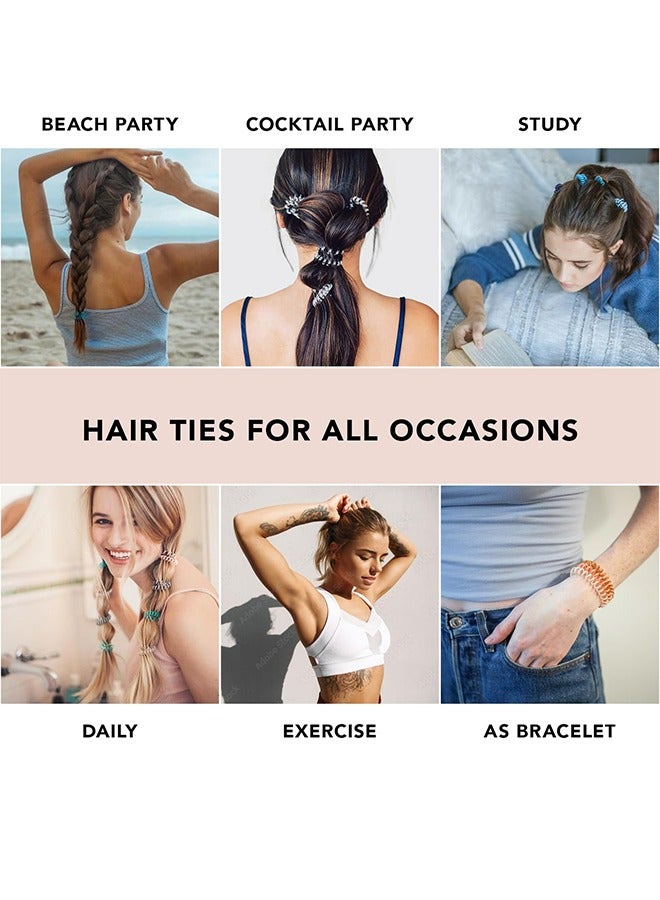 Kitsch Women'S Spiral Hair Ties - Wrinkle-Free No-Dimple Coil Hair Ties No Damage, Cell Phone Cord Coils | Made Of Flexible And Durable Plastic | Great For Everyday Use - Black Hair, 8 Count - Image 5