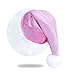 Eoocan Santa Hat Santa Hat for Adults Unisex Velvet Comfort Light Pink Christmas Hats Extra Thicken Classic Plush for Christmas New Year Festive Holiday Party Supplies - Image 3
