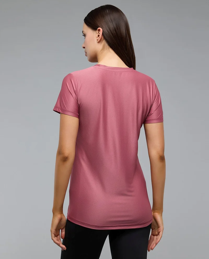 R&b  Solid Active T-Shirt with Crew Neck and Short Sleeves for Women | Best Price UAE