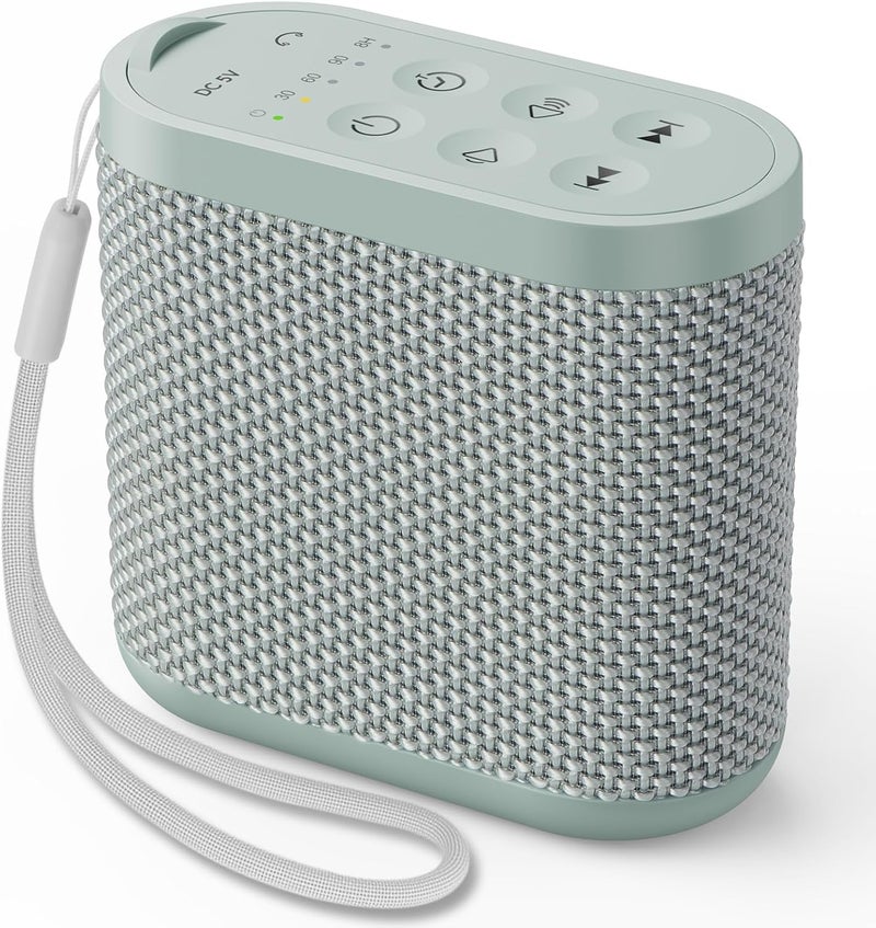HOMEBEST Portable White Noise Machine for Sleeping, Travel & Hotel - 52-Hour Lasting Mini Noise Machine with 21 Quality Non-looping Sounds, Headphone Jack, Memory, Timer for Adults (Green) 