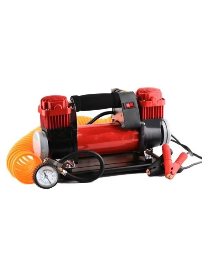 Generic 12v Portable Automatic High Pressure Car Inflator Full Metal Double Cylinder Car Wheel Quick Inflation RY-102-6  - Image 1