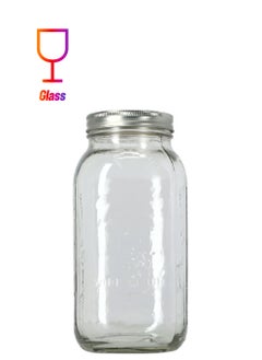 Ball 6-Piece Tinplate Steel Lid Wide Mouth BPA-Free Glass Mason Jar Clear and Silver 1.89 L 68100  - Image 1
