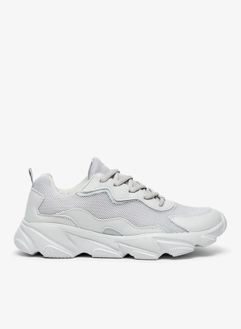 Textured Lace-Up Sports Shoes