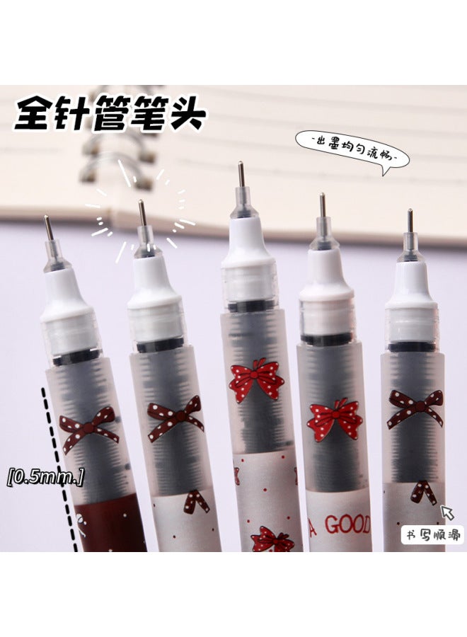 HELPS Creative Cartoon Direct Liquid Ball Pen Suit Quick-drying 0.5mm Needle Head Student Examination Smooth Black Gel Pen - Image 3