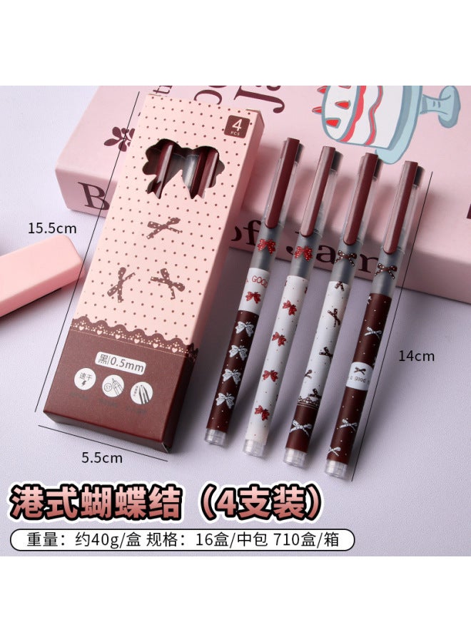 Creative Cartoon Direct Liquid Ball Pen Suit Quick-drying 0.5mm Needle Head Student Examination Smooth  Gel Pen - Image 1