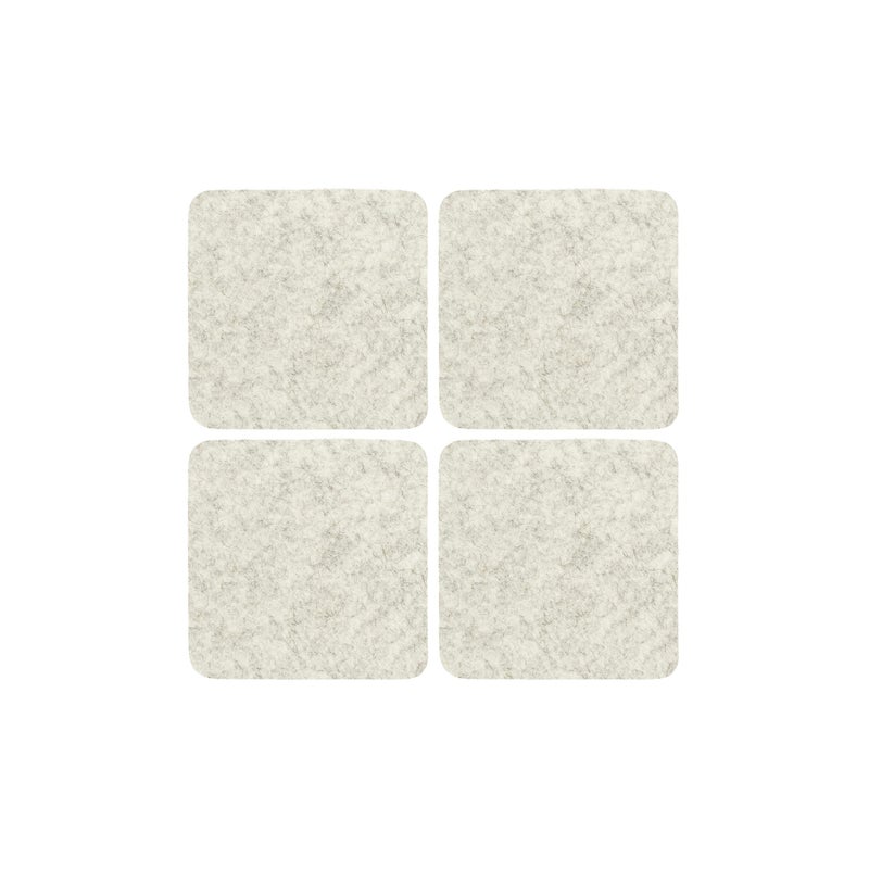 Graf Lantz Bierfilzl Square Felt Coasters - Multi-Color Set of 4-100% Merino Wool - Water-Wicking  Stain-Resistant  Absorbent (Heather White) - Image 1