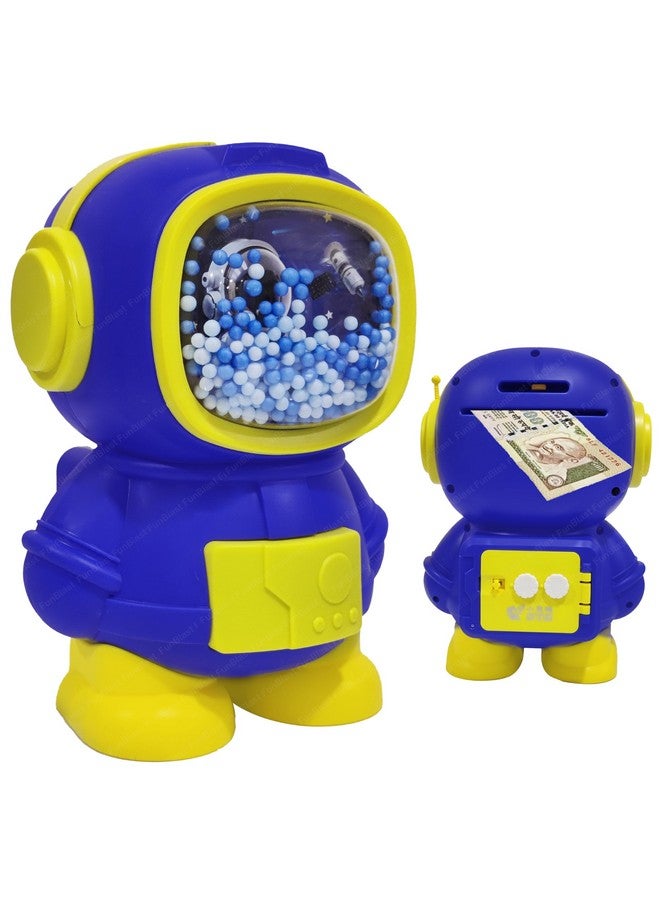 FunBlast Piggy Bank - Astronaut Shaped Coin Box for Kids, Money Bank for Kids, Plastic Piggy Bank for Kids, Money Box for Kids, Coin Box with Password Lock, Best Return Gifts for Kids (YellowBlue) - Image 1