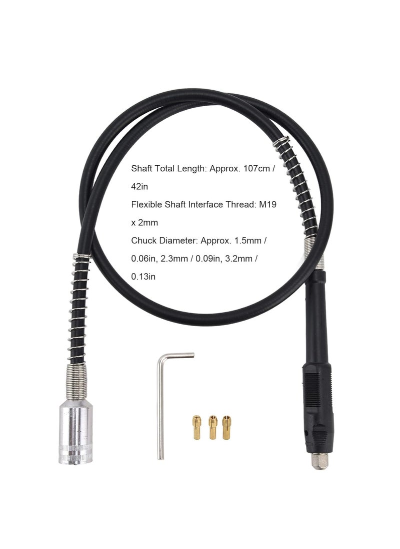 UPTODATETOOLS - UPTODATETOOLS 42 Extension Corded Grinding Electric Flex Flexible Shaft Rotary Tool for Power Rotary WITH 3PCS CHUCKS 15mm 23mm 32mm - Image 1